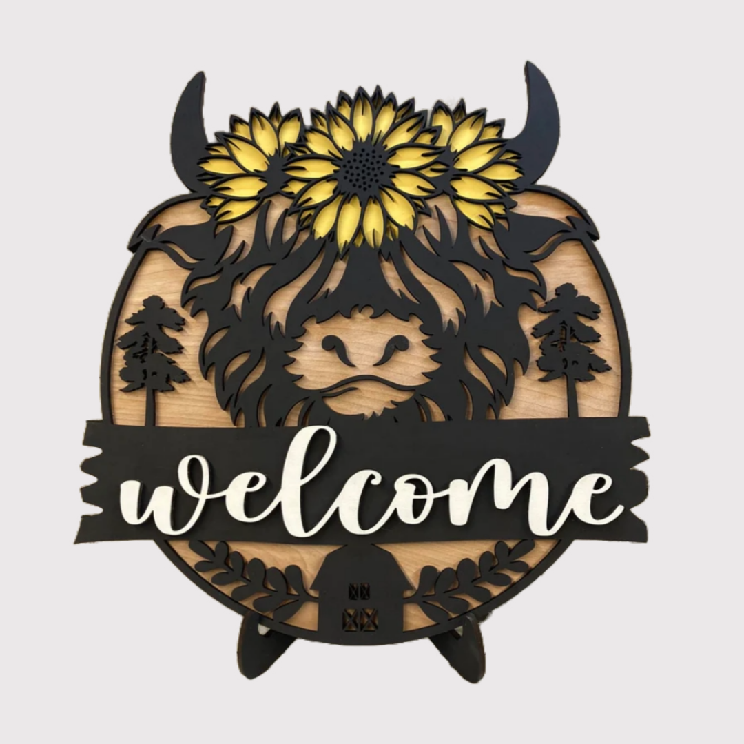 Highland Cow Door Hanger