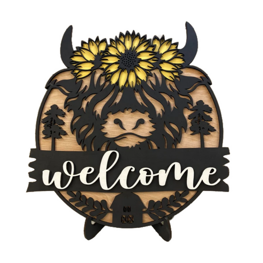 Highland Cow Door Hanger